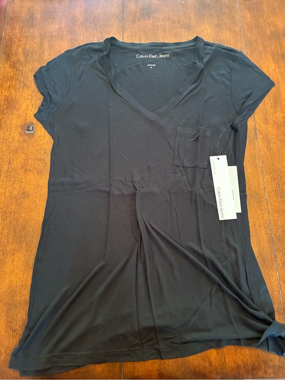 Calvin Klein Jeans Black V-Neck Pocket Tee